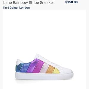 Kurt Geiger London: Lane Rainbow Stripe Sneaker size 8.5